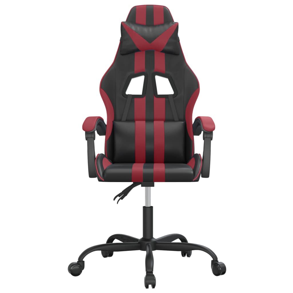 vidaXL Καρέκλα Gaming Περιστρεφόμενη Μαύρη/Μπορντό από Συνθετικό Δέρμα