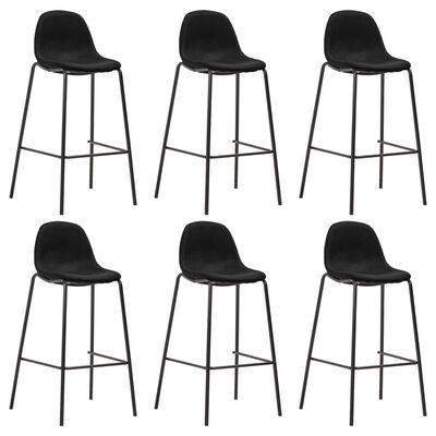vidaXL Καρέκλες Μπαρ 6 τεμ. Μαύρες Υφασμάτινες