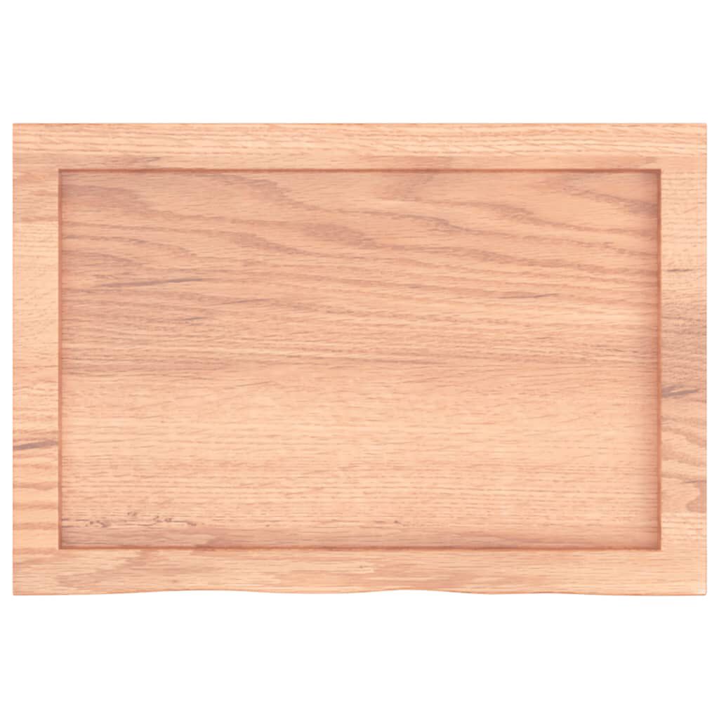 vidaXL Ράφι Τοίχου Ανοιχτό Καφέ 60x40x(2-4)εκ. Επεξ. Μασίφ Ξύλο Δρυός