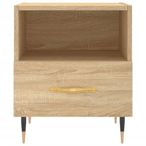 vidaXL Κομοδίνα 2 τεμ. Sonoma Δρυς 40 x 35 x 47,5 εκ. Επεξεργ. Ξύλο