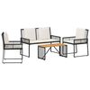 vidaXL &Sigma;&epsilon;&tau; &Epsilon;&xi;&omega;&tau;&epsilon;&rho;&iota;&kappa;ώ&nu; &Epsilon;&pi;ί&pi;&lambda;&omega;&nu; &mu;&epsilon; &mu;&alpha;&xi;&iota;&lambda;ά&rho;&iota; 4 pcs &Mu;&alpha;ύ&rho;&omicron; &kappa;&alpha;&iota; &Kappa;&rho;&epsilon;&mu; &Lambda;&epsilon;&upsilon;&kappa;ό