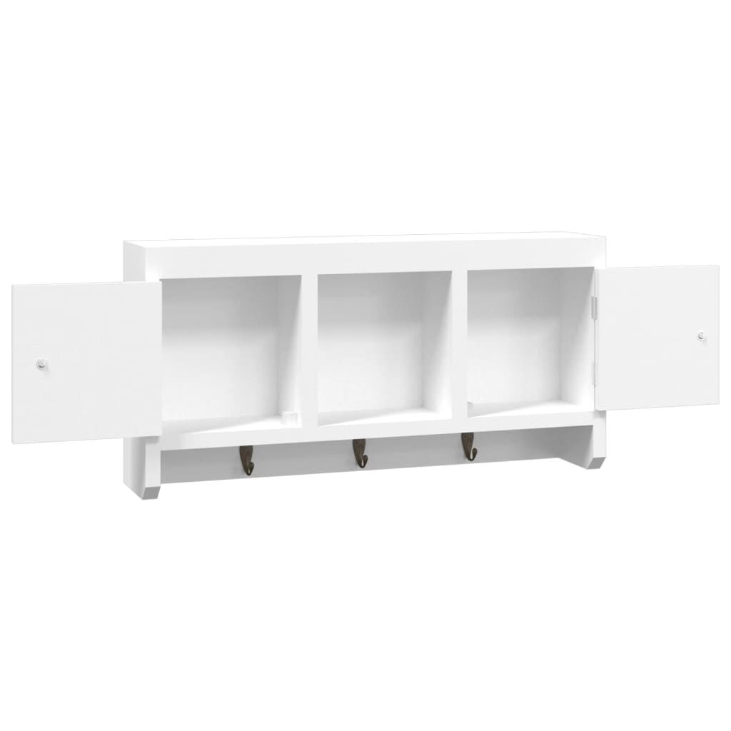 vidaXL Κλειδοθήκη Λευκή 40x8,5x20 εκ. από Επεξεργασμένο Ξύλο & Ατσάλι