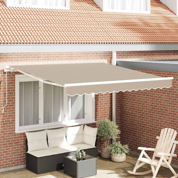 vidaXL Σκηνίτσα Αναδιπλούμενη Μπεζ 350 x 250 εκ ύφασμα