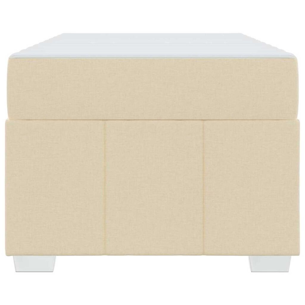 vidaXL Σκελετός Κρεβατιού με στρώμα Κρεμ 120 x 190 cm ύφασμα