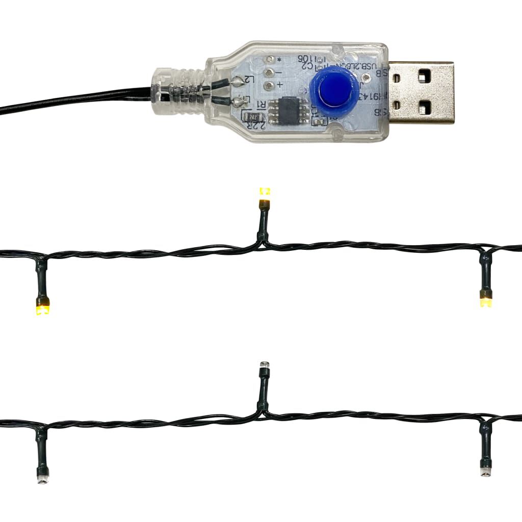 vidaXL Γιρλάντα Χριστουγεννιάτικη με Λαμπάκια LED Ασημί 10 μ.