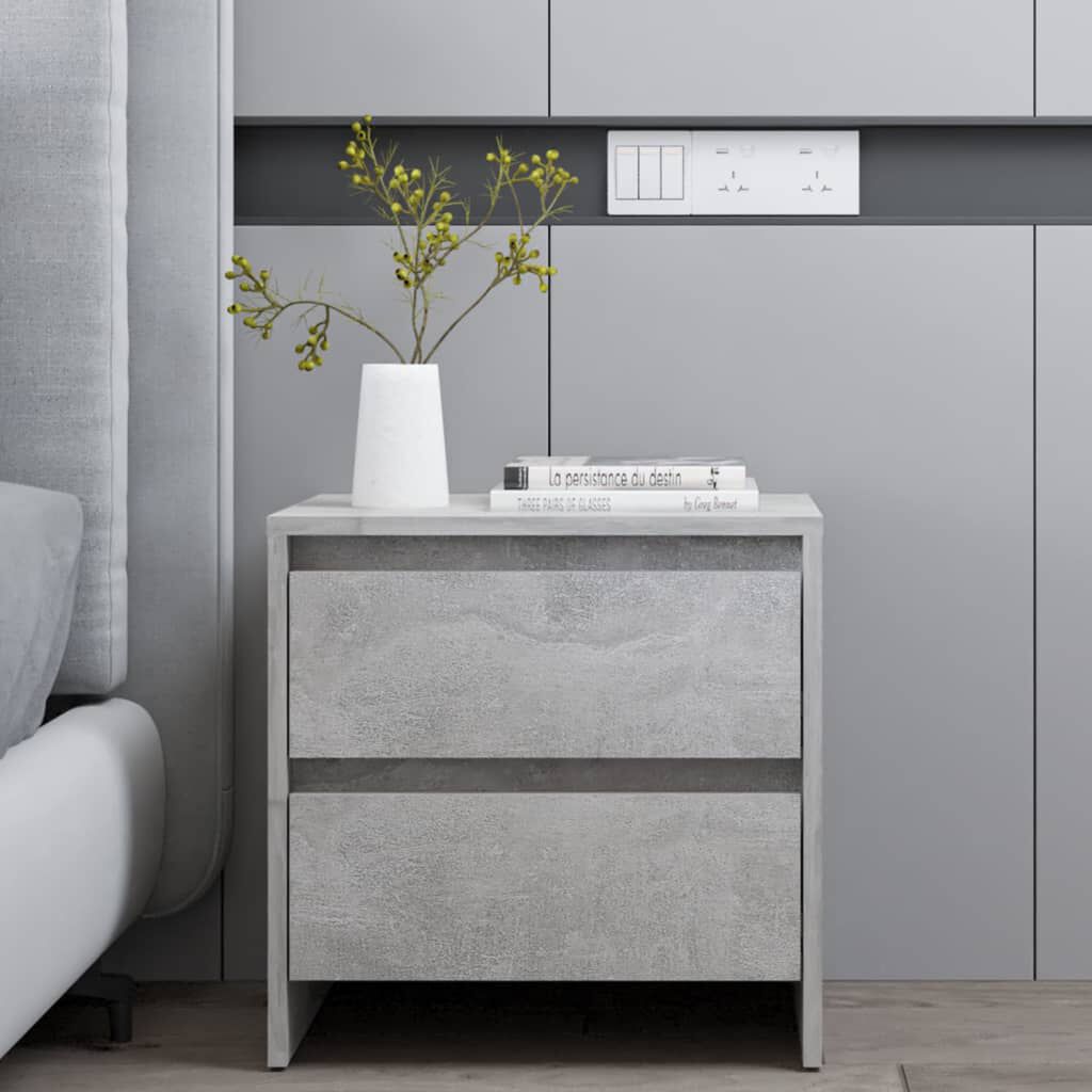 vidaXL Κομοδίνα 2 τεμ. Γκρι Σκυρ. 45x34,5x44,5 εκ. Επεξεργασμένο Ξύλο