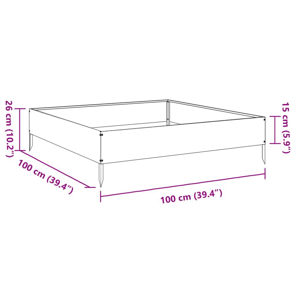 vidaXL Ζαρντινιέρα Υπερυψωμένη Λευκό 100x100x26 εκ. Ατσάλι