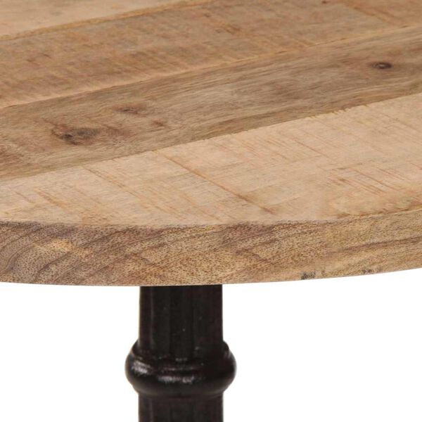 vidaXL Τραπέζι Bistro Ø60 x 76 εκ. Ακατέργαστο Ξύλο Μάνγκο