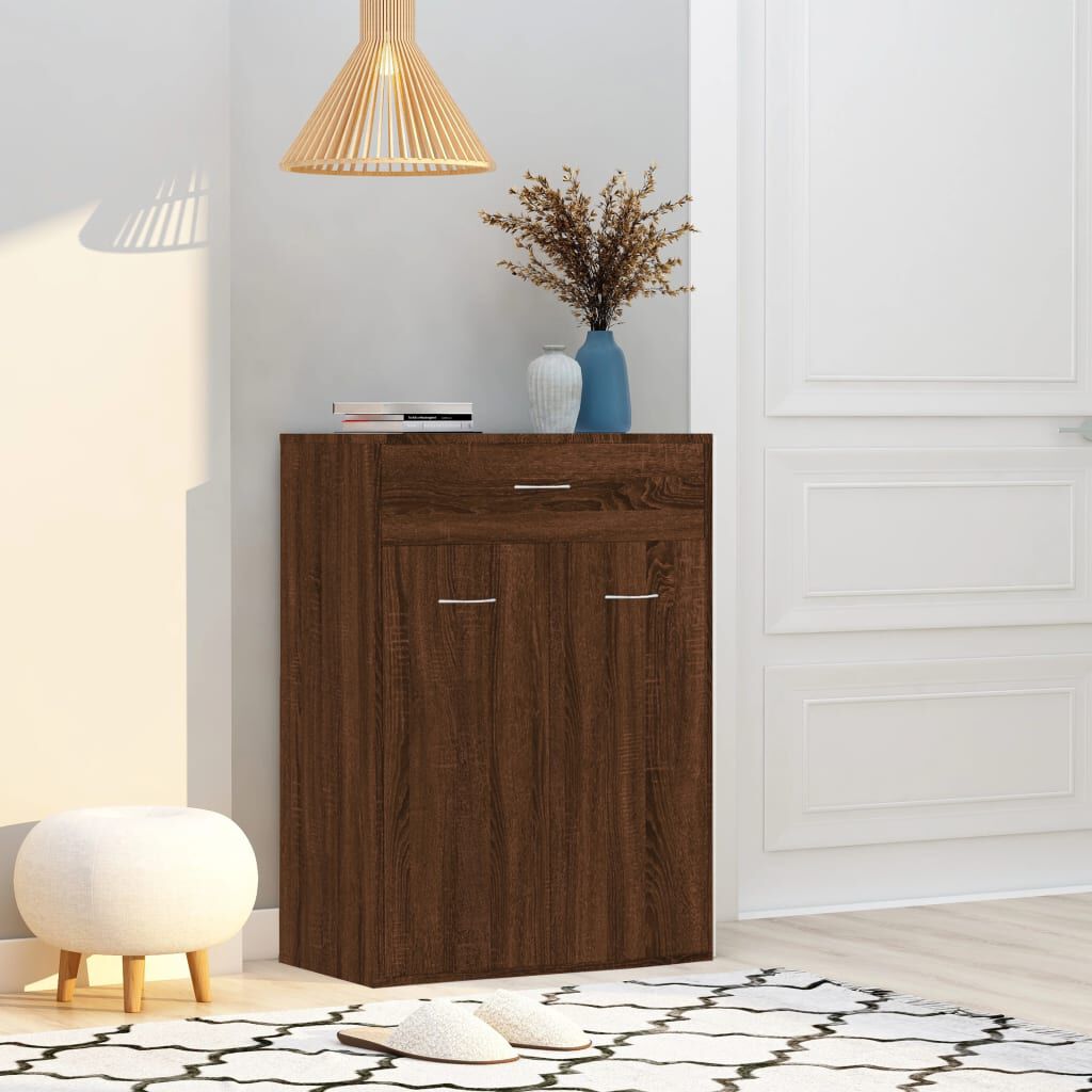 vidaXL Παπουτσοθήκη Καφέ Δρυς 60x35x84 εκ. από Επεξεργασμένο Ξύλο