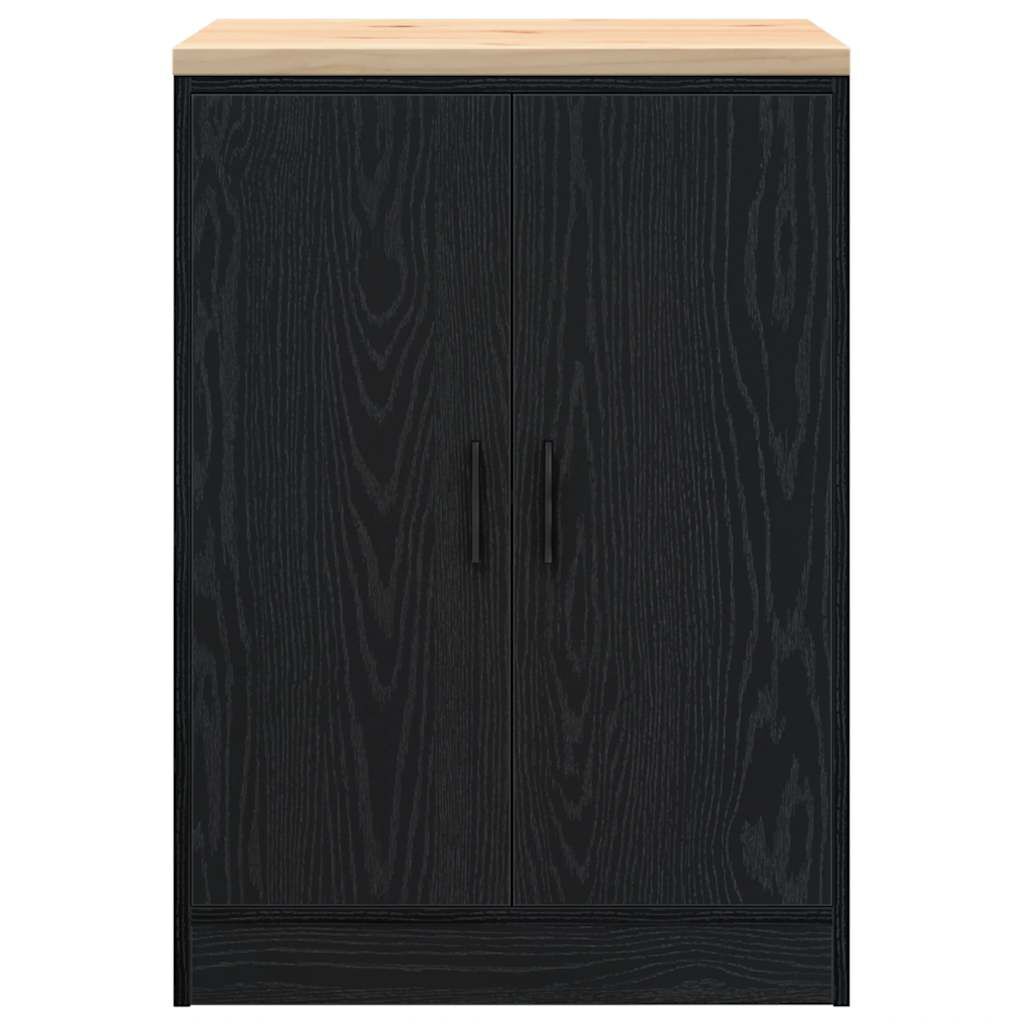 vidaXL ντουλάπι αποθήκευσης γκαράζ μαύρο 60x51x85 εκ μασίφ ξύλο πεύκο