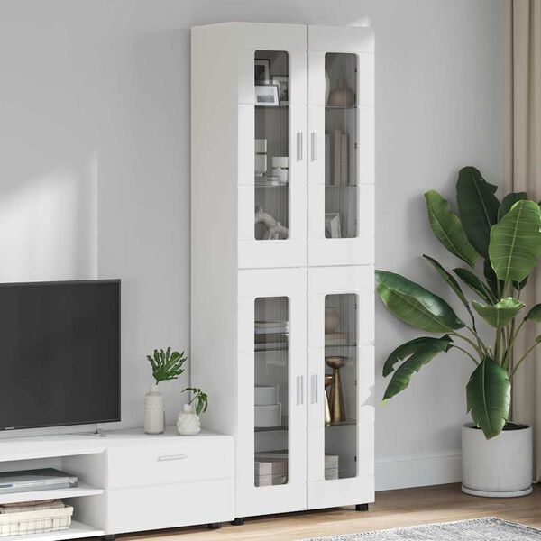 vidaXL Highboard FLORIN &Lambda;&epsilon;&upsilon;&kappa;ό 60 x 35 x 182 &epsilon;&kappa;. &Epsilon;&pi;&epsilon;&xi;&epsilon;&rho;&gamma;&alpha;&sigma;&mu;έ&nu;&omicron; &xi;ύ&lambda;&omicron;