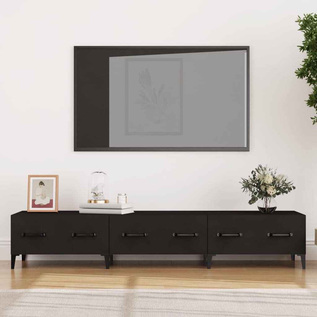 vidaXL Έπιπλο Τηλεόρασης Μαύρο 150x34,5x30 εκ. από Επεξεργασμένο Ξύλο