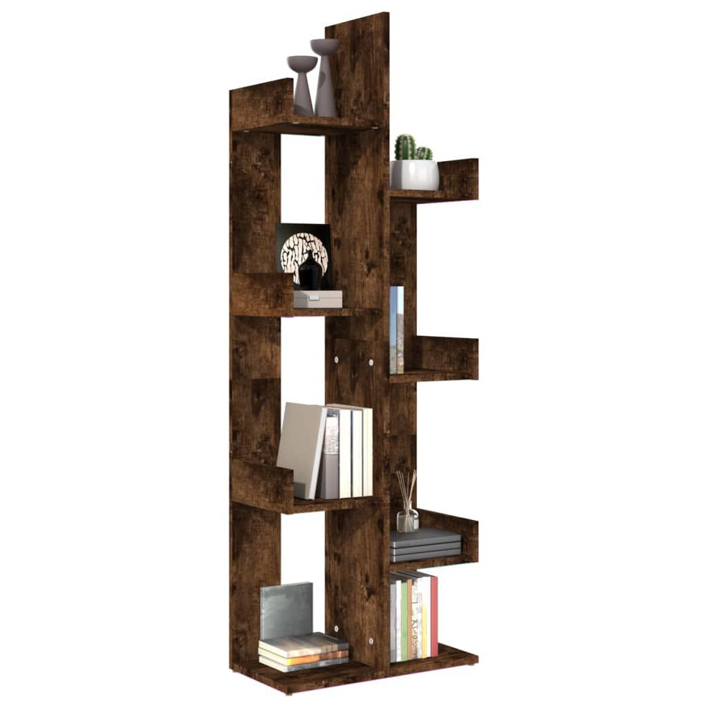 vidaXL Βιβλιοθήκη Καπνιστή Δρυς 48x25,5x140 εκ. από Επεξεργασμένο Ξύλο