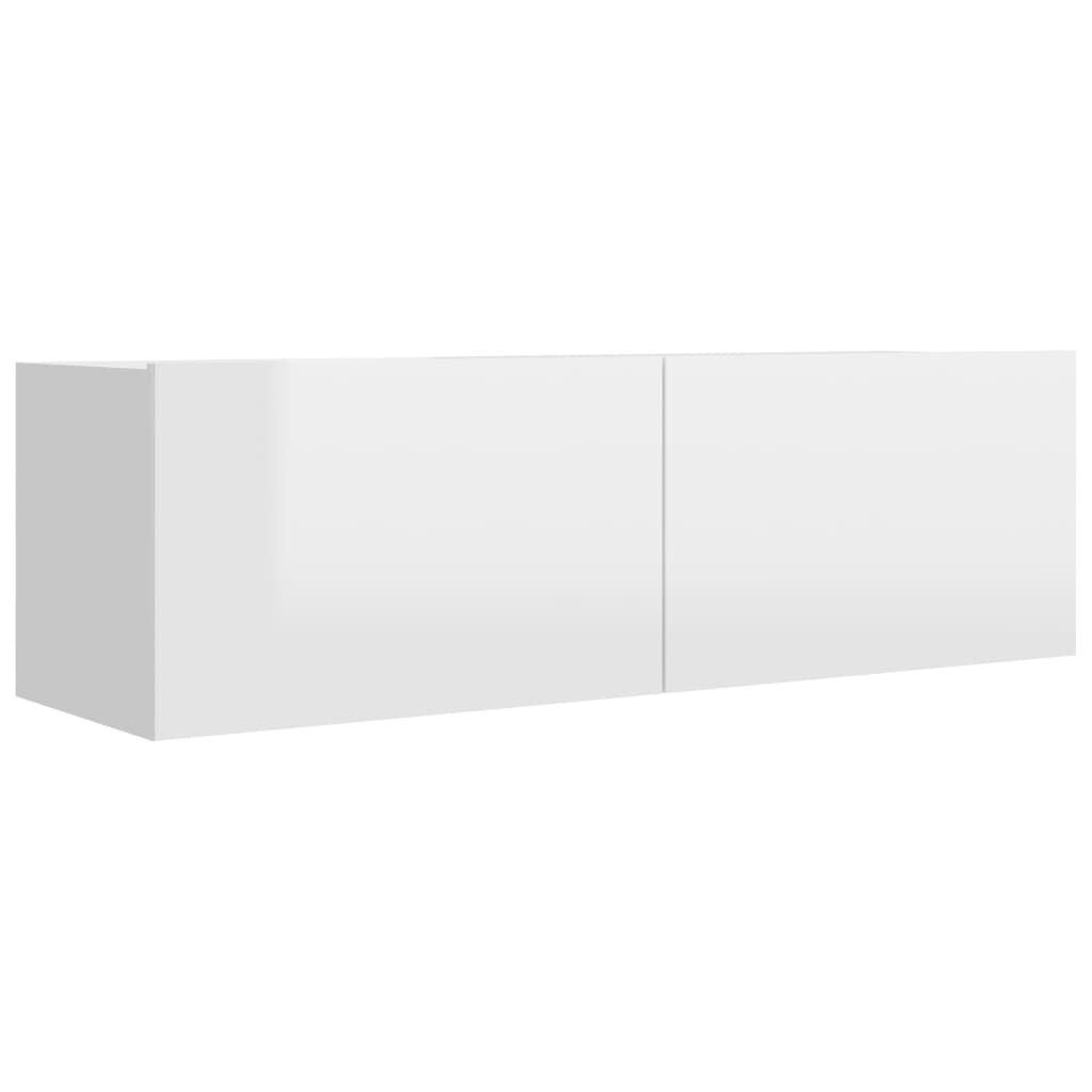 vidaXL Έπιπλο Τηλεόρασης Γυαλιστερό Λευκό 100x30x30 εκ. από Επεξ. Ξύλο