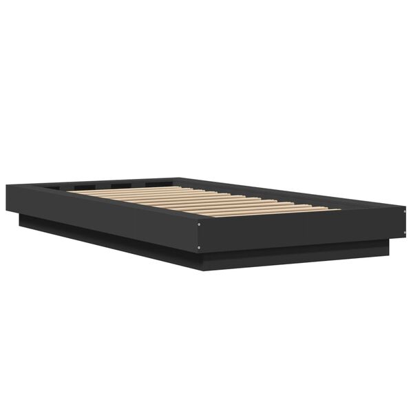 vidaXL Πλαίσιο Κρεβατιού Μαύρο 75 x 190 εκ. από Επεξεργασμένο Ξύλο