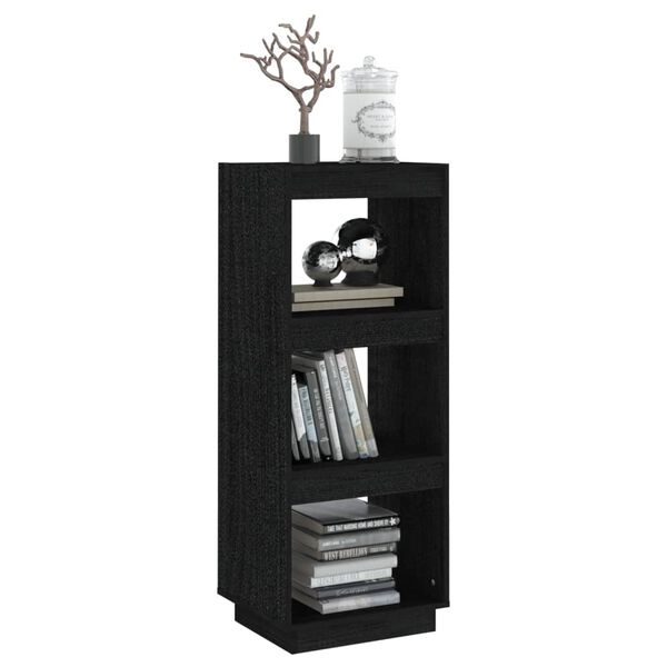 vidaXL Βιβλιοθήκη/Διαχωρ. Χώρου Μαύρο 40x35x103 εκ. Μασίφ Ξύλο Πεύκου