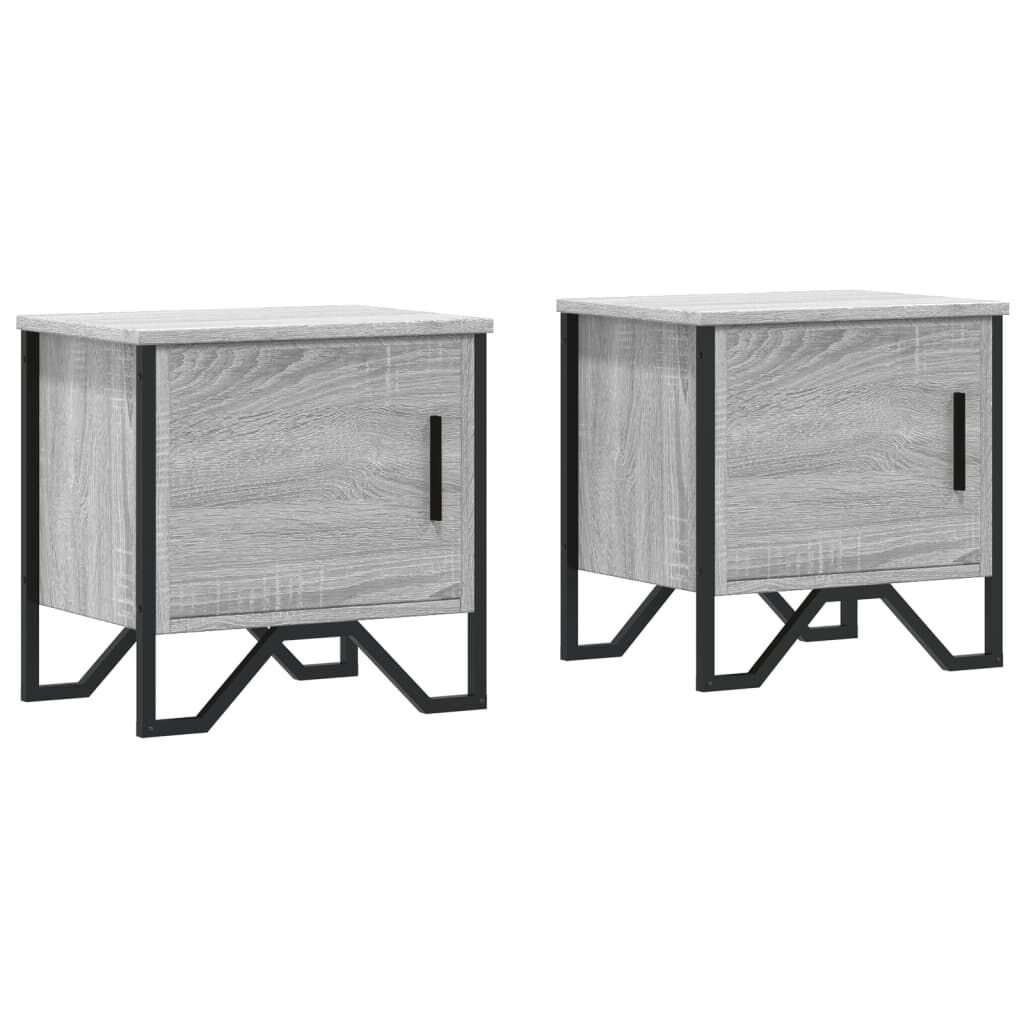 vidaXL Κομοδίνα 2 τεμ. Γκρι Sonoma 40x30x40 εκ. από Επεξεργασμένο Ξύλο