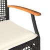 vidaXL Σετ Επίπλων Bistro 3 τεμ. Μαύρο Συνθ. Ρατάν/Ακακία + Μαξιλάρια