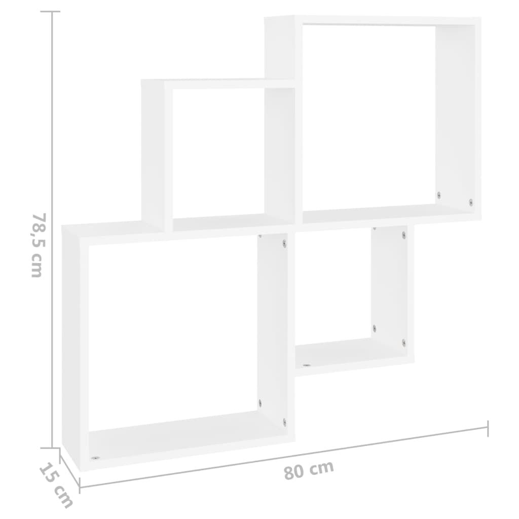 vidaXL Ράφι Κύβος Τοίχου Λευκό 80 x 15 x 78,5 εκ. από Επεξ. Ξύλο
