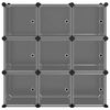 vidaXL Κύβοι Αποθ. & Οργάνωσης με Πόρτες 9 τεμ. Μαύροι Πολυπρ/λένιο