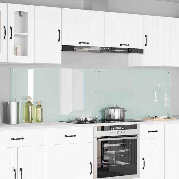 vidaXL Πίσω Πάνελ Κουζίνας 2 pcs Λευκό 110 x 60 cm σκληρυμένο γυαλί