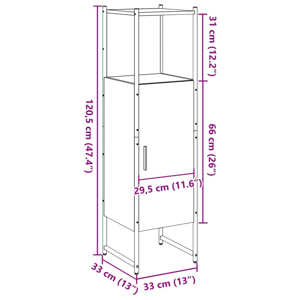 vidaXL Στήλη Μπάνιου Παλιό Ξύλο 33x33x120,5 εκ. από Μοριοσανίδα