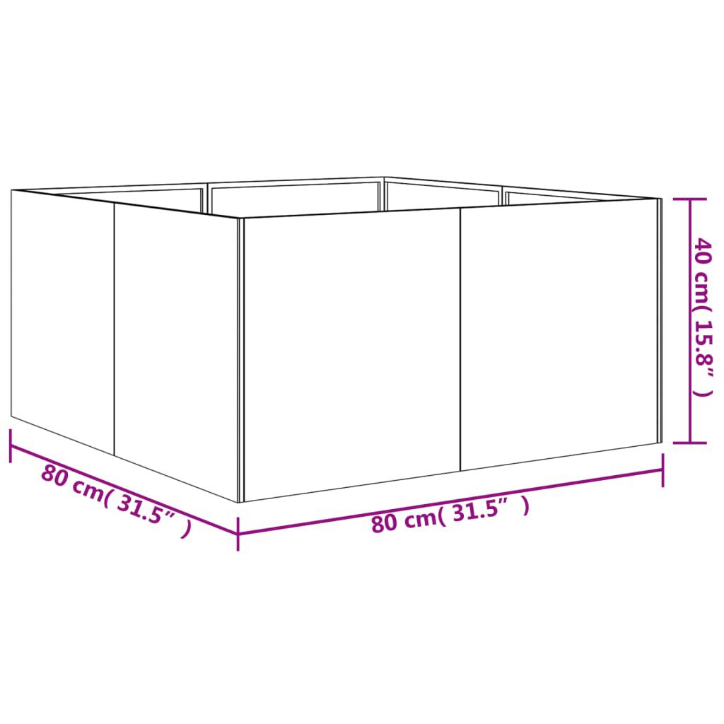 vidaXL Ζαρντινιέρα 80x80x40 εκ. από Ατσάλι Σκληρυθέν στον Αέρα