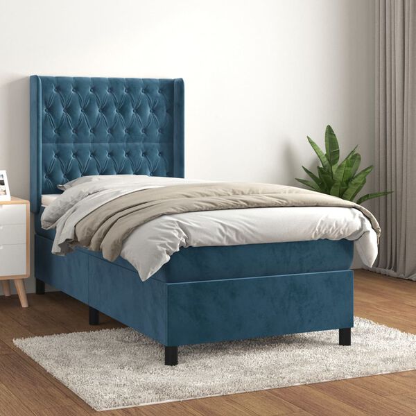 vidaXL &Kappa;&rho;&epsilon;&beta;ά&tau;&iota; Boxspring &mu;&epsilon; &Sigma;&tau;&rho;ώ&mu;&alpha; &Sigma;&kappa;&omicron;ύ&rho;&omicron; &Mu;&pi;&lambda;&epsilon; 90x190 &epsilon;&kappa;. &Beta;&epsilon;&lambda;&omicron;ύ&delta;&iota;&nu;&omicron;