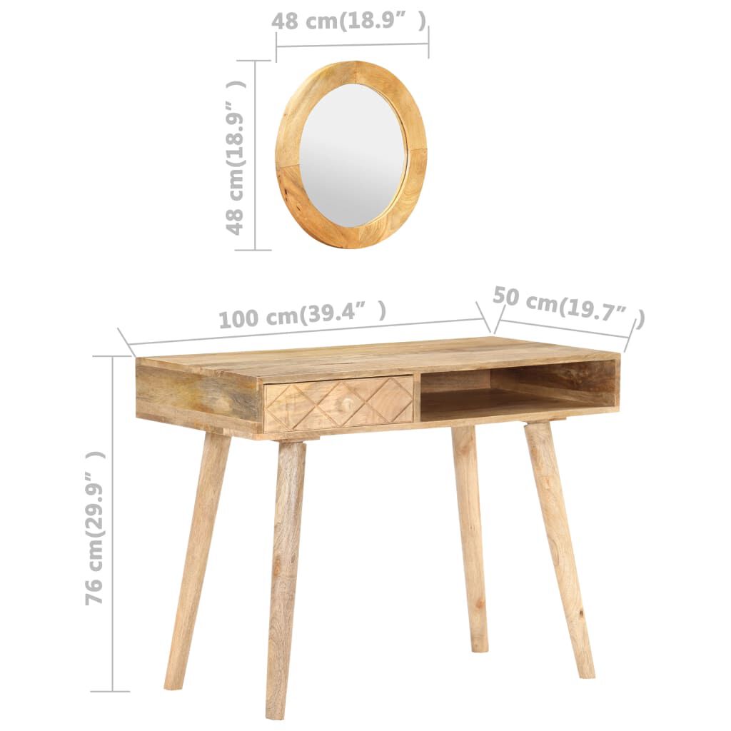 vidaXL Μπουντουάρ 100 x 50 x 76 εκ. από Μασίφ Ξύλο Μάνγκο