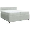 vidaXL Κρεβάτι Boxspring με Στρώμα Ανοιχτό Γκρι 200x200 εκ. Βελούδινο