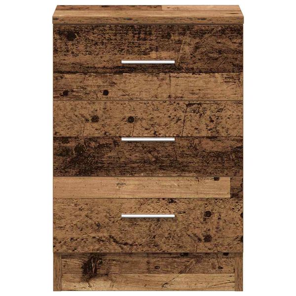 vidaXL ντουλάπι κομοδίνου Παλιό ξύλο 38x35x55 cm Κατασκευασμένο ξύλο
