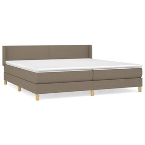 vidaXL &Kappa;&rho;&epsilon;&beta;ά&tau;&iota; Boxspring &mu;&epsilon; &Sigma;&tau;&rho;ώ&mu;&alpha; Taupe 200x200 &epsilon;&kappa;. &Upsilon;&phi;&alpha;&sigma;&mu;ά&tau;&iota;&nu;&omicron;
