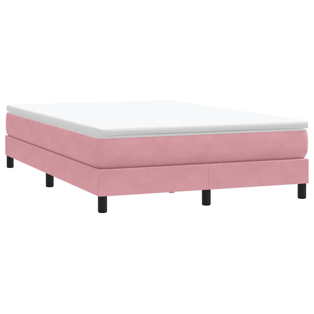 vidaXL Box Spring κρεβάτι χωρίς στρώμα ροζ 140x220 cm Βελούδινο