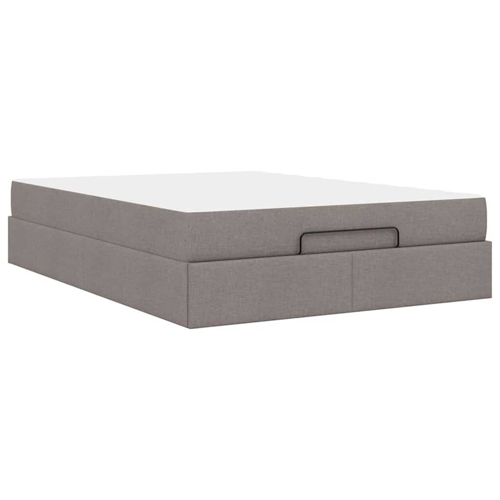 vidaXL Σκελετός Κρεβατιού με αποθήκευση Taupe 160 x 200 cm ύφασμα