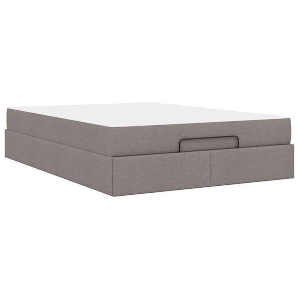 vidaXL Σκελετός Κρεβατιού με αποθήκευση Taupe 160 x 200 cm ύφασμα