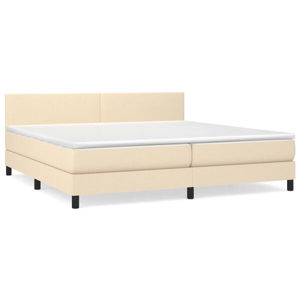 vidaXL &Kappa;&rho;&epsilon;&beta;ά&tau;&iota; Boxspring &mu;&epsilon; &Sigma;&tau;&rho;ώ&mu;&alpha; &Kappa;&rho;&epsilon;&mu; 200x200 &epsilon;&kappa;. &Upsilon;&phi;&alpha;&sigma;&mu;ά&tau;&iota;&nu;&omicron;
