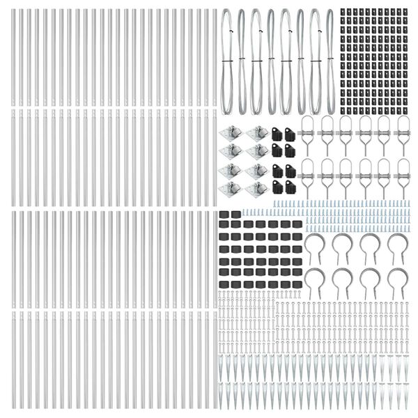 vidaXL Στύλος Περιφράξεων 52 pcs Ασημί 3.2 x 3.2 x 180 εκ Ατσάλι