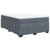 vidaXL Κρεβάτι Boxspring με Στρώμα Σκούρο Γκρι 140x190 εκ. Βελούδινο