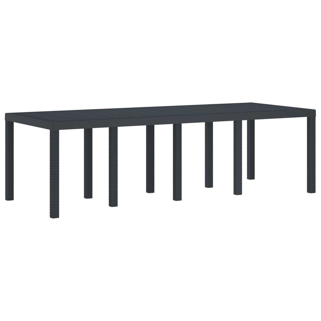 vidaXL Κήπος Τραπέζι Ανθρακί 250x100x73 εκ. Πολυ Ράτταν