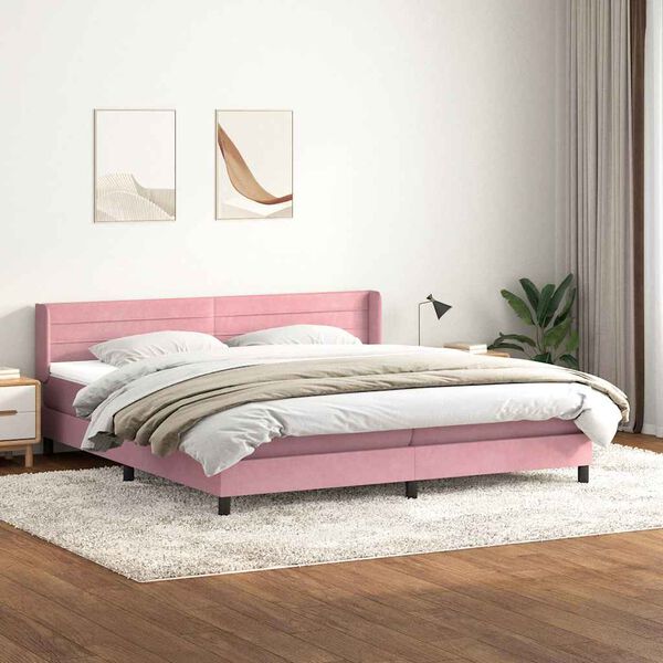 vidaXL &Kappa;&rho;&epsilon;&beta;ά&tau;&iota; Boxspring &mu;&epsilon; &Sigma;&tau;&rho;ώ&mu;&alpha; &Rho;&omicron;&zeta; 180x210 &epsilon;&kappa;. &Beta;&epsilon;&lambda;&omicron;ύ&delta;&iota;&nu;&omicron;