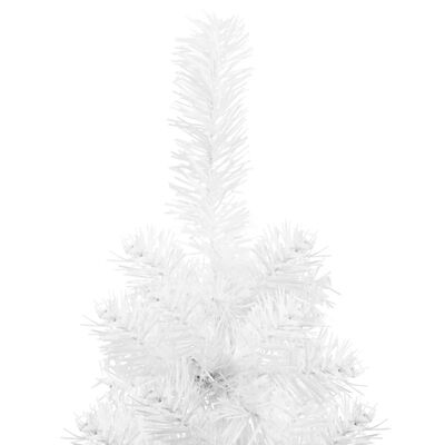 vidaXL Χριστουγεν. Δέντρο Slim Τεχνητό Μισό με Βάση Λευκό 150 εκ.