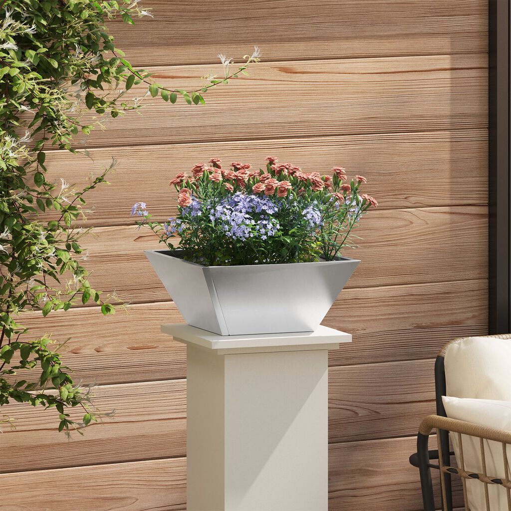 vidaXL Γλάστρα Metal Ανοξείδωτο ατσάλι 35 x 35 x 15 εκ. Μεταλλική Γλάστρα
