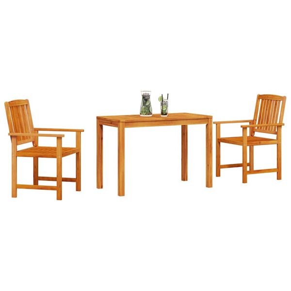 vidaXL Σέτ φαγητού για κήπο 3 pcs Καφέ Μασίφ ξύλο ακακίας
