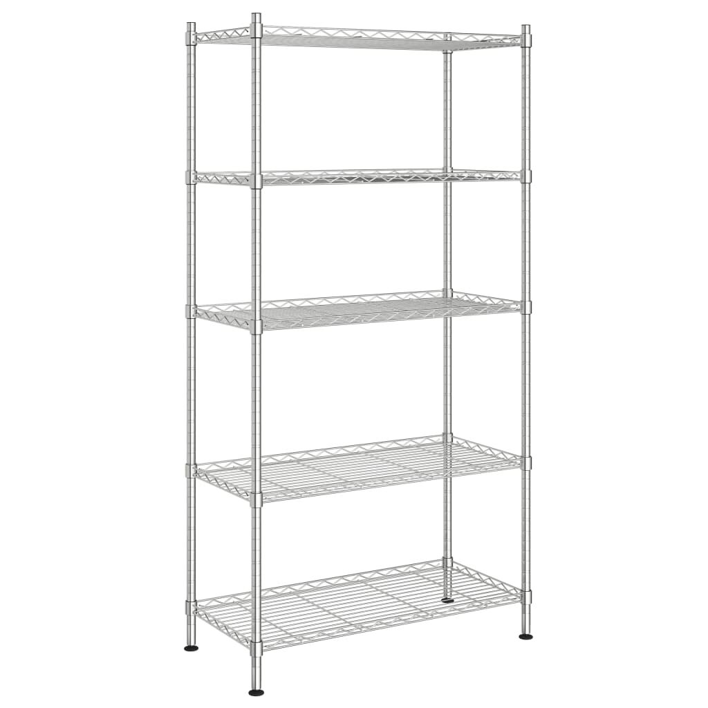 vidaXL Ραφιέρα Αποθήκευσης 5 Επιπέδων Χρωμέ 90 x 35 x 180 εκ. 250 κιλά