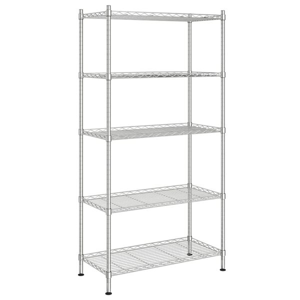vidaXL Ραφιέρα Αποθήκευσης 5 Επιπέδων Χρωμέ 90 x 35 x 180 εκ. 250 κιλά