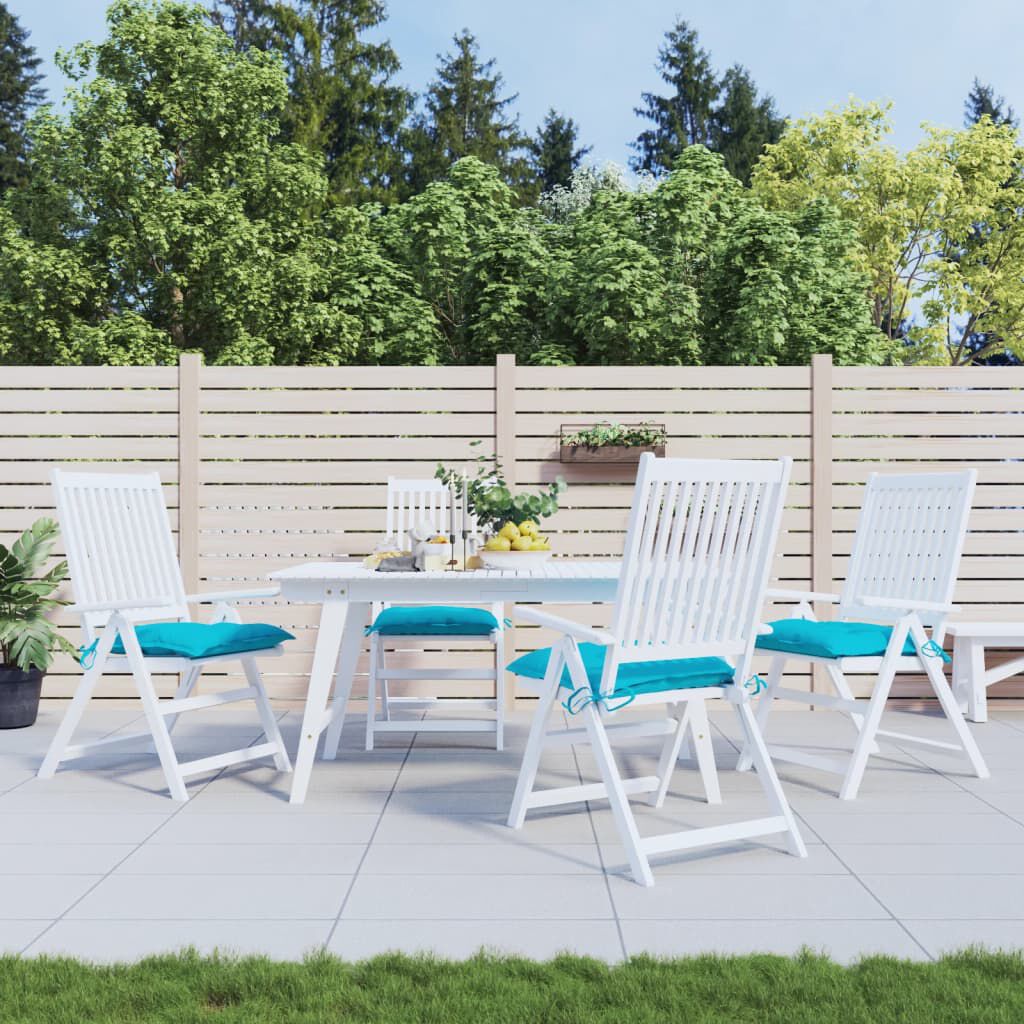 vidaXL Μαξιλάρια Καρέκλας 4 τεμ. Τιρκουάζ 40 x 40 x 7 εκ. Υφασμάτινα