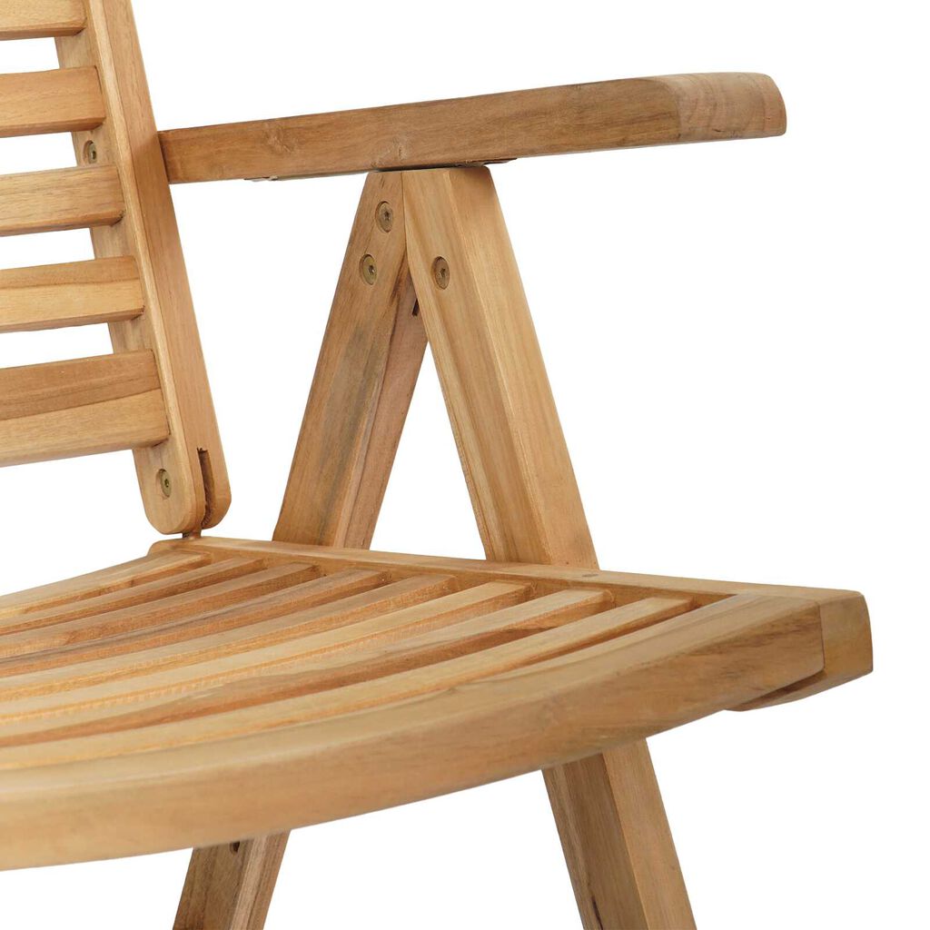 vidaXL Σέτ φαγητού για κήπο 7 pcs Καφέ Μασίφ ξύλο teak