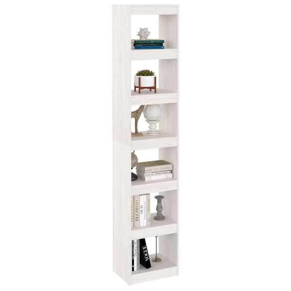vidaXL Βιβλιοθήκη/Διαχωριστικό Χώρου Λευκό 40x30x199 εκ. Ξύλο Πεύκου