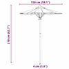 vidaXL Ομπρέλα Κήπου Κρεμ λευκό 150 x 150 x 210 εκ. Μπαμπού