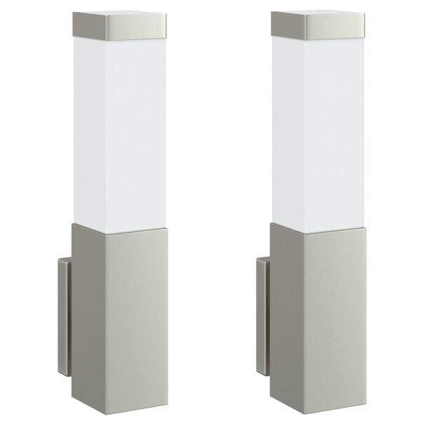 vidaXL Εξωτερικά Φωτιστικά Τοίχου 2 pcs Ασημί 10.5 x 6 x 35 εκ.